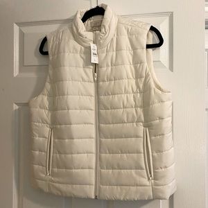 LOFT White Puffer Vest NWT